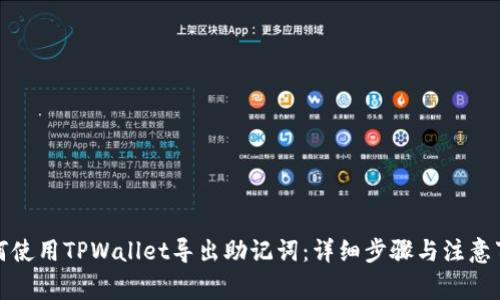 如何使用TPWallet导出助记词:详细步骤与注意事项
